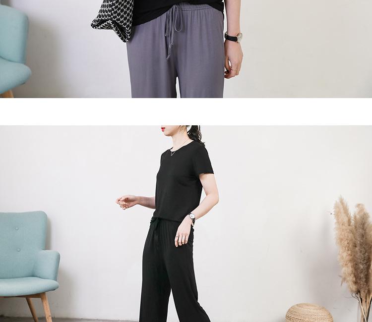 Women's Modal Short-Sleeve T-Shirt and Shorts Casual Two-Piece Suit