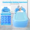 62'' Large Inflatable Bathtub for Adults Portable PVC Hot Tub SPA with Ergonomic Backrest & Drain Plug Foldable Design for Indoor Outdoor