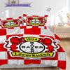 Bayer 04 Leverkusen Pattern Bedding Quilt Set Quilt Cover Pillowcase Home Decoration Birthday Gift (1 * Duvet Cover + 2 * Pillowcase, Without Core)