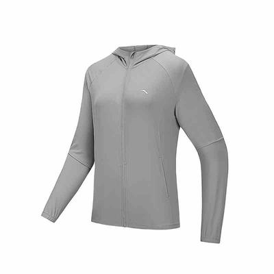 Training Series Solid Color Zip-Up Hooded Versatile Breathable UV Protection Sun Protection Jacket Women Jackets Star-Diamond-Gray 162527717-6