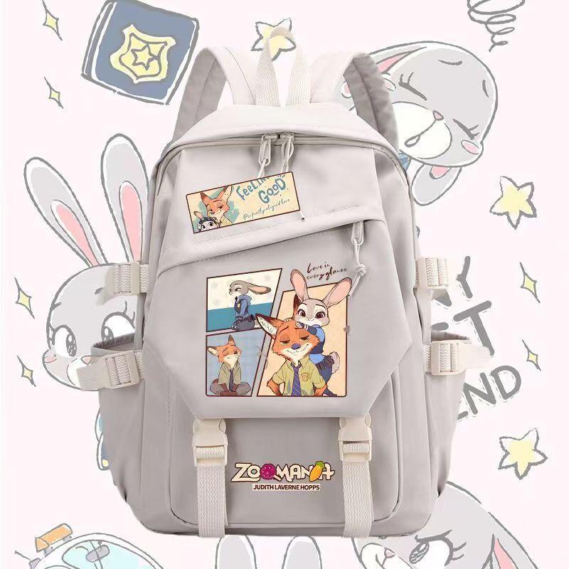 Crazy Animal City Animation Peripheral Judy Nick Fox Elementary School Bag Men'S And Women'S Casual Large Capacity Backpack