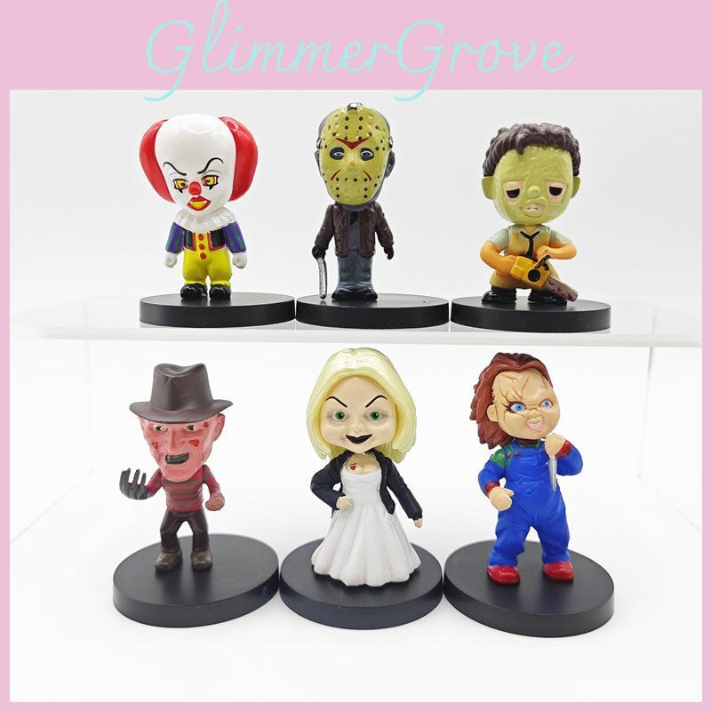 Unikátní sbírka postav z amerických hororových filmů s klaunem Jasonem Freddym panenkami pro halloweenské dárky