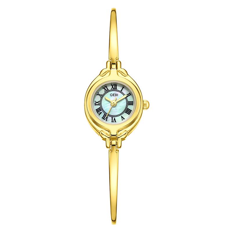 Niche High-End Bracelet Watch, Small Retro Bracelet Women'S Watch, Gold High-Value Fine-Band Quartz Watch