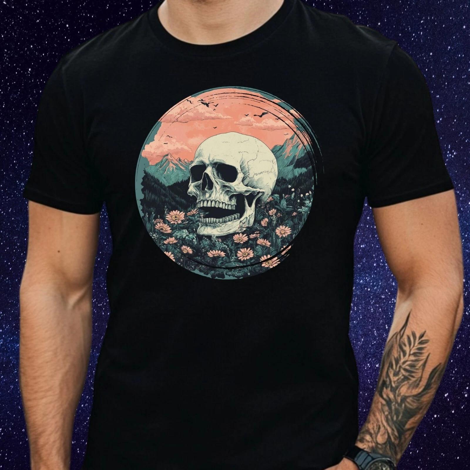 T-Shirt Herren Totenkopf Motiv Baumwolle Größe S bis 5XL XL