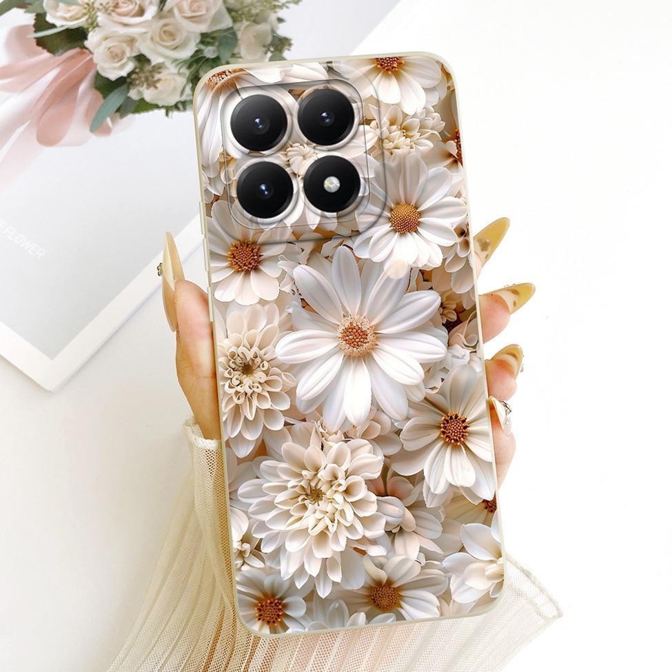 Casing For Xiaomi 15T 5G Cover Silicone Luxury Fashion Flowers Kawaii Cute Painted Shockproof Phone Case 25069PTEBG