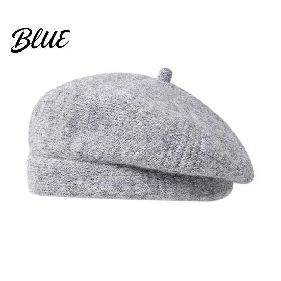 Outdoor Shopping Headgear Knitted Beret Hat for Women Winter Warm Painter Cap Fleece Soft Lined Cap Lined Cozy Solid Color Artist Cold Weather