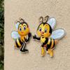2Pcs Sun Resistant Garden Bee Hanging Plaque 2D Flat Outdoor Bee Art Hanging  Courtyard Outdoor