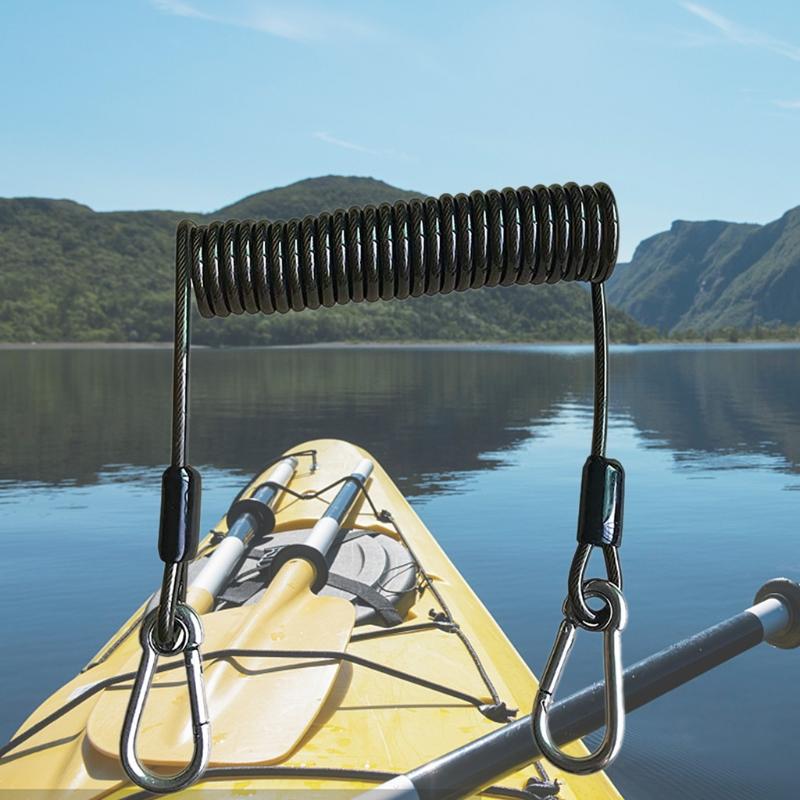 Kayak Paddle Leash Safety Tool Lanyard Kayak Accessory Stretchable Coiled Leash