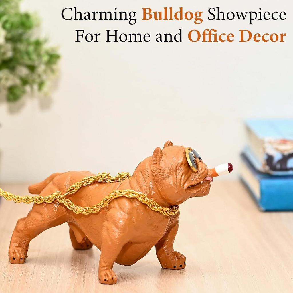 Birthday Gift for Friend – Aggressive Bulldog Showpiece Figure for Home and Car Décor | Resin Bulldog Statue for Living Room, Office |