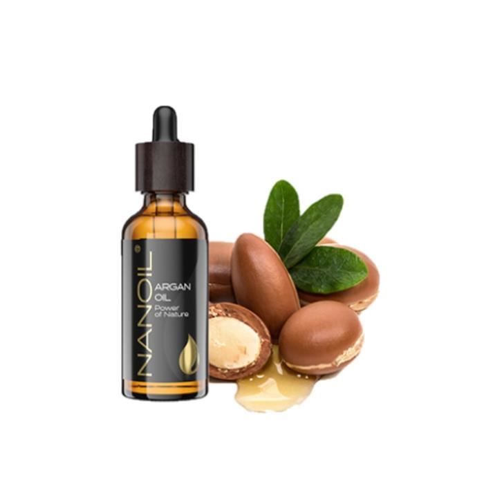 Huile d'Argan - NANOIL - 50ml - Naturelle - Pressée à froid - Hydratante