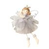 Elegant Christmas Room Furnishings Angel Doll Hanging Ornaments with Lace Mesh And Glitter Wings for Fairy Tale Style Tree Decoration, Fabric Pendant