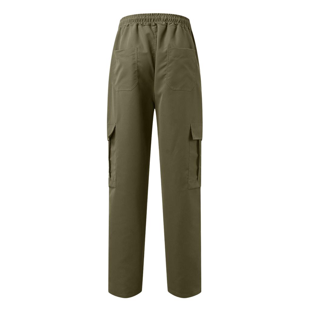 Men's Workwear Casual Stretch Waistband Multi-Pocket Straight-Leg Pants