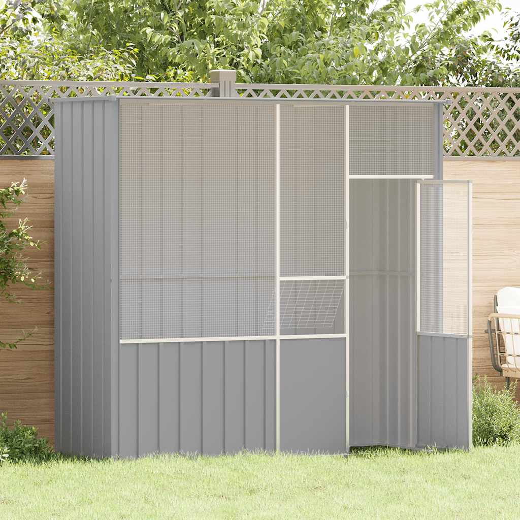 Vidaxl Aviary, Grey, 215X78X200 Cm, Galvanized Steel