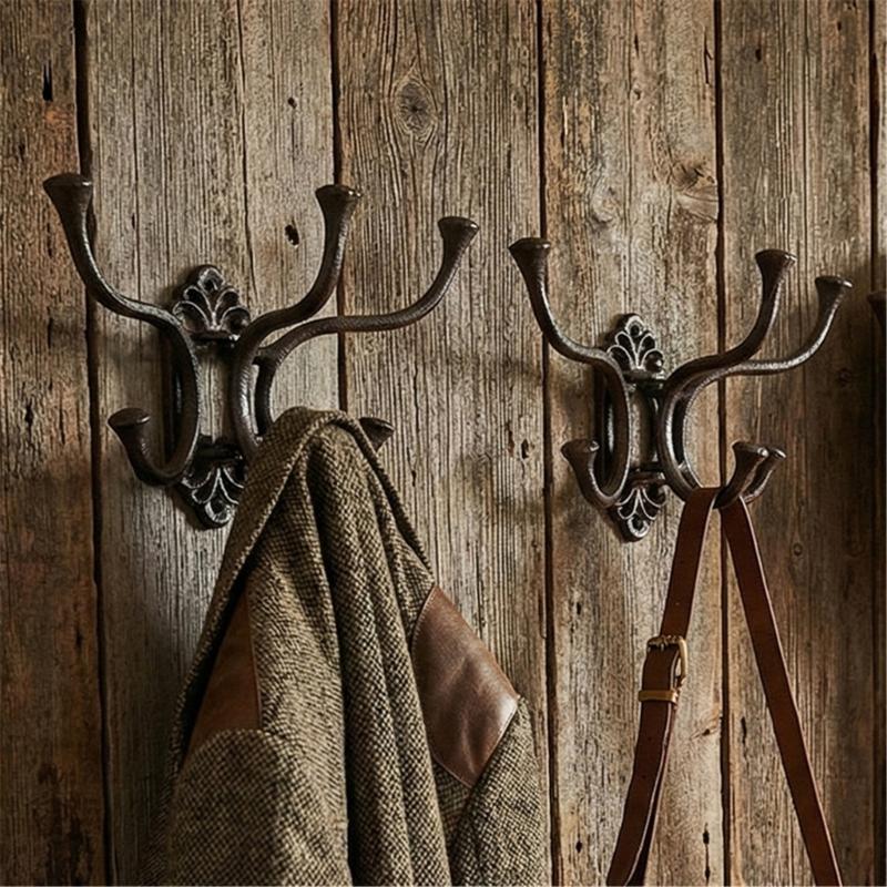 Practical Wall Mounted 3 Hook Hanger For Clothes Storage Clothing Key Coat Organizer For Entryway Closet Or Offices