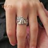 Moth And Fern Adjustable Ring Handmade Vintage Insect Animal Wrap Ring Inspirational Jewelry Gift for Women Men