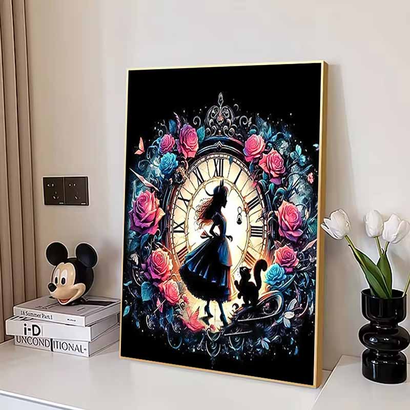 Disney Diamond Painting Alice and The Cheshire Cat Illustration Mosaic Embroidery Image Creation Diamond Painting Cross Stitch Home Decoration 5D DIY