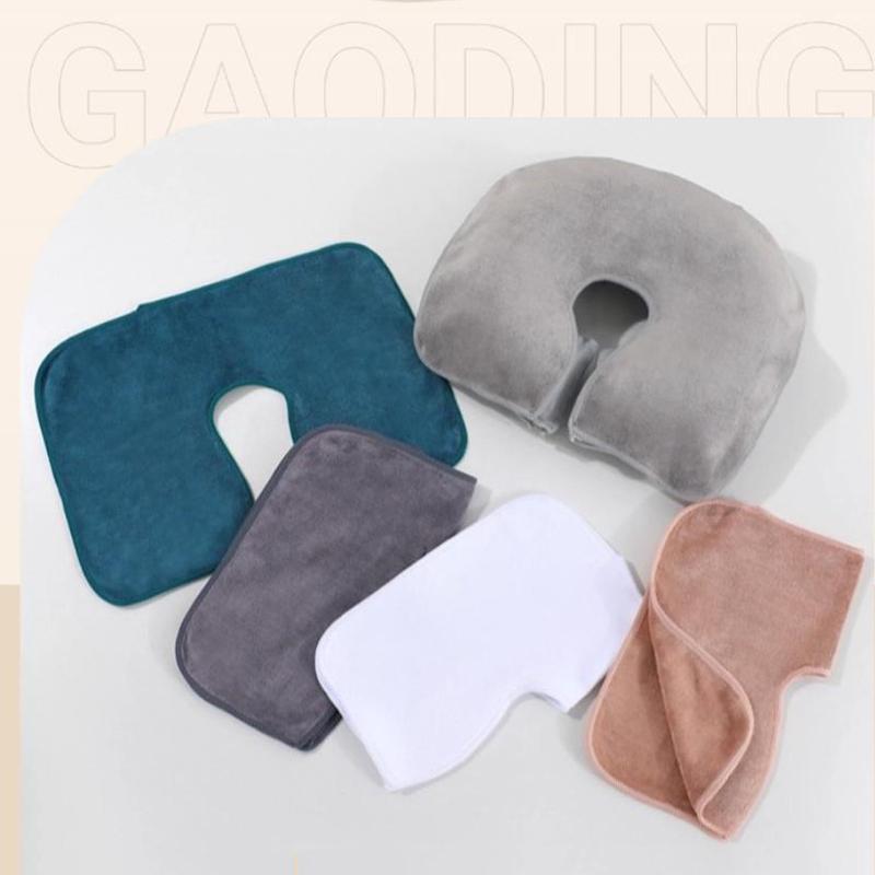 Microfiber Head Pad Towels U-Shaped Facial Pillow Covers Thickened Headrest Cushion Facial Care Beauty Spa Massage Supplies