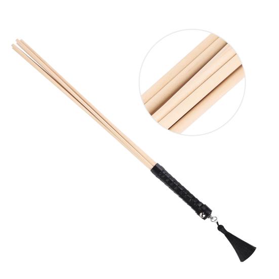 Wooden BDSM Paddle Stick for Couples Role Play Sex Game Long Bamboo Spanking Wand 19" Whip Flogger Flirting Training Tool for Adults Bedtime