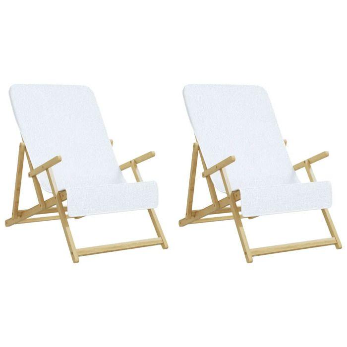 Serviettes de plage - vidaXL - 2 pièces - Douces - 60 x 135 cm - Lavables