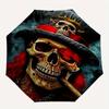 1pc Skulls in Hats Automatic Opening and Closing Umbrella, Lightweight 3-Fold, With Cute Cartoon Characters, Suitable for Home, Outdoor and Daily