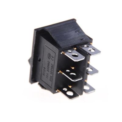 Praktische gute Qualität Kcd4 16A 250V Netzschalter Wippschalter Schwarz 6 Fuß 3 Gänge