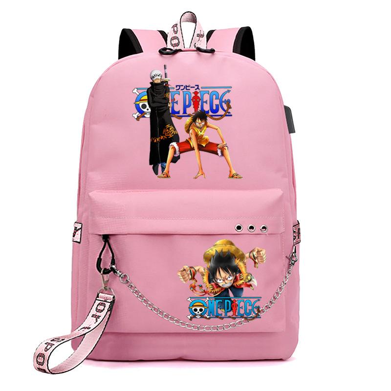 One Piece Print USB School Bag for Primary and Secondary School Students Men and Women Webbing Backpack