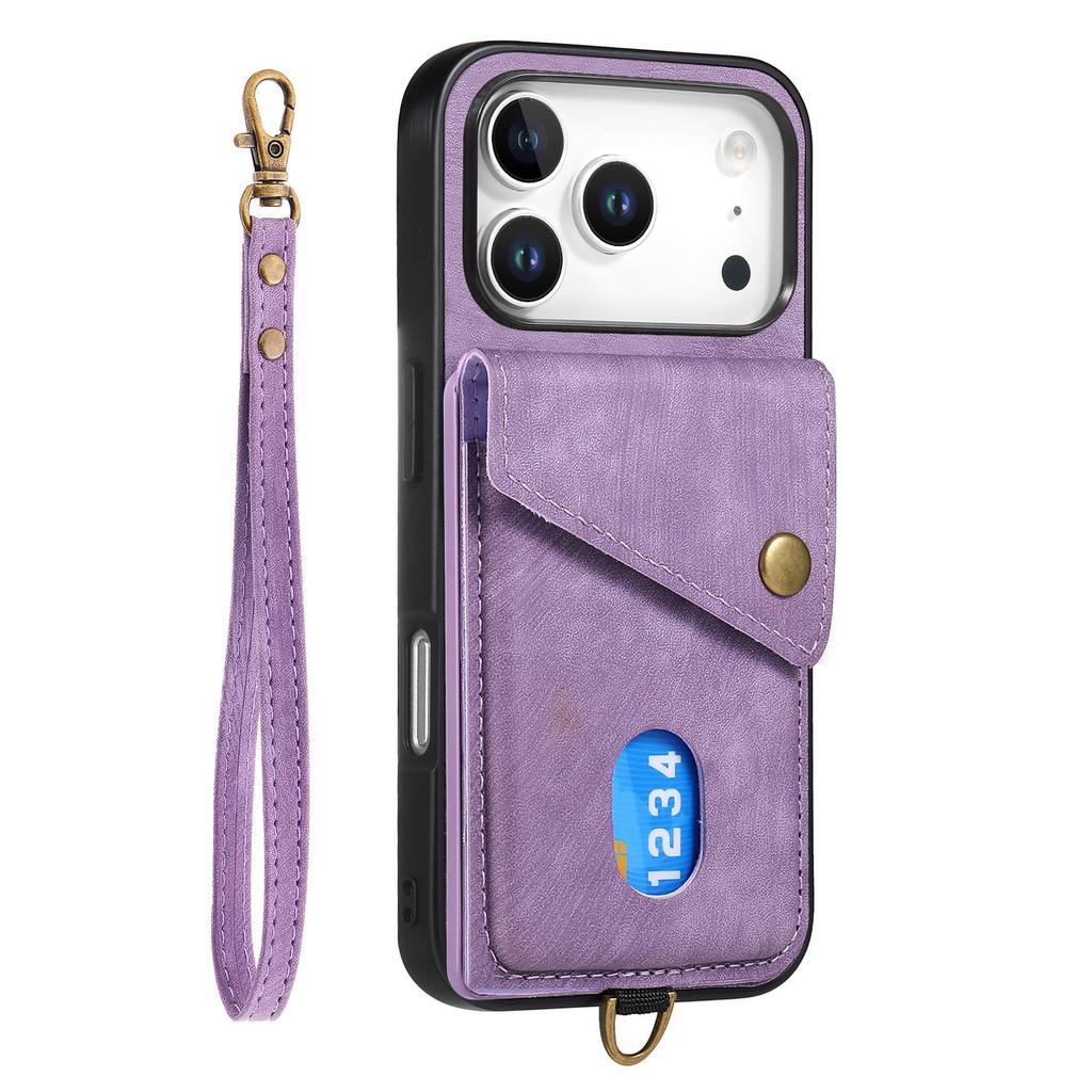 Retro Multi Functional Vertical Card Solt Wallet Leather Case For iPhone 17 Pro Max 16 Plus 15 14 13 12 11 17air Strap Bag Cover