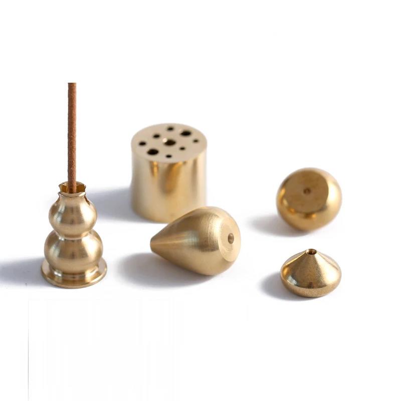 F New 1PC Portable Incense Burner Multi Purpose Water Drop Shape Brass Incense Holder Home Office Teahouse Zen Buddhist Supplies 7