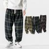 Spring Large Size Hong Kong Style Woolen Casual Pants Harlan Plaid Pants Men's and Women's Thickened Trend Simple Leg Bundle