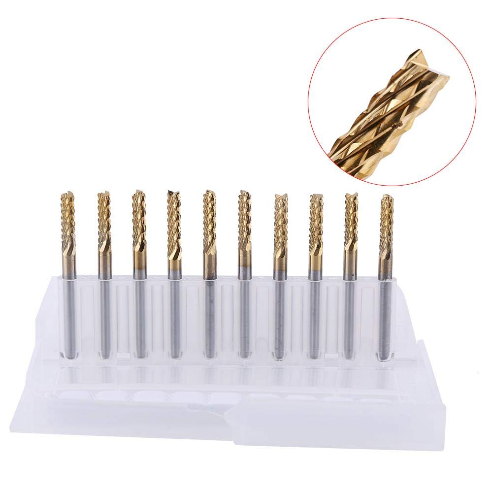 Acogedor End Mill, Carbide End Mill, High Hardness, Blade Diameter: 3.175mm, Pack of 10