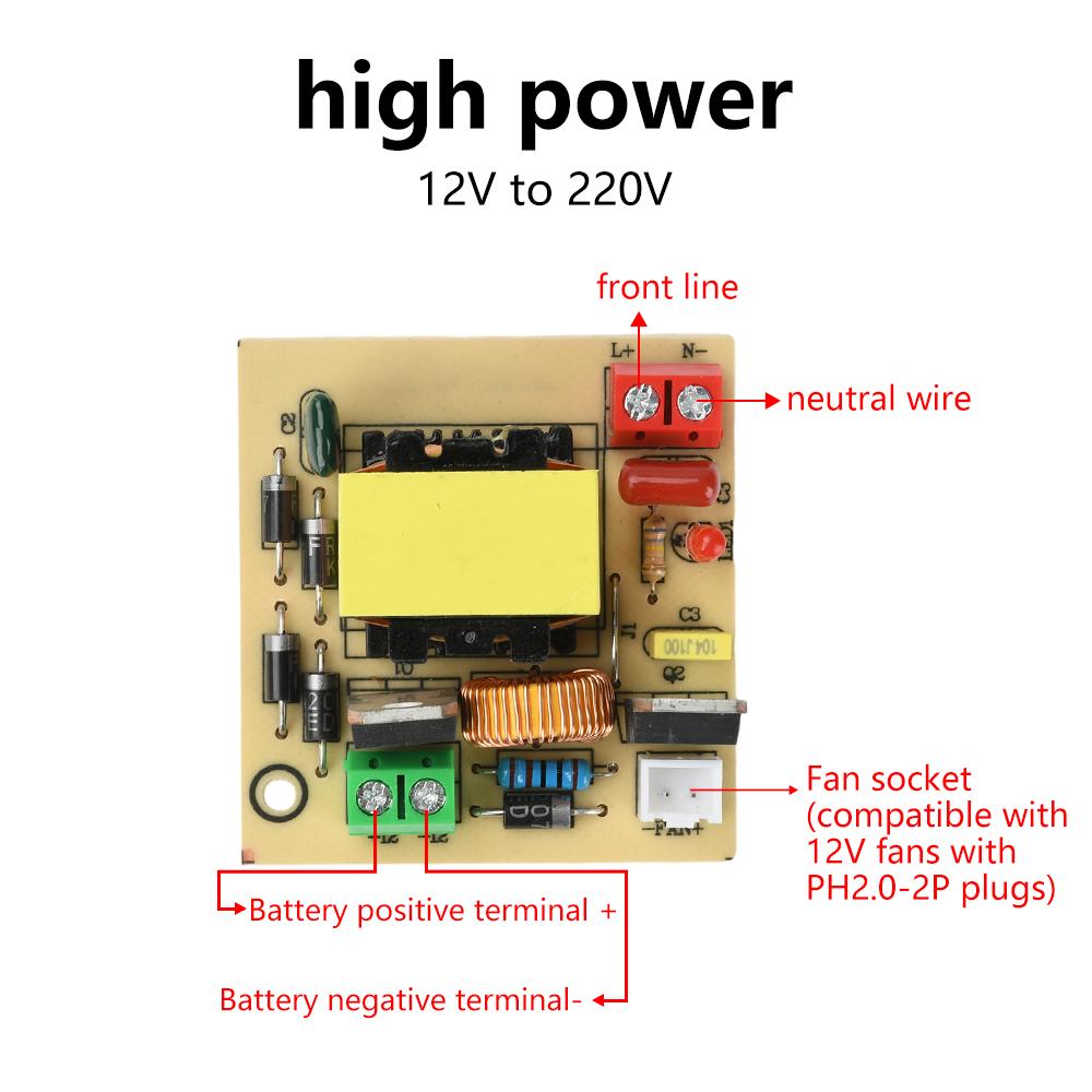 Universal 100W Boost Module Outdoor Solar Panel Inverter High Power DC 12-16.8V To 220V Boost Inverter Module