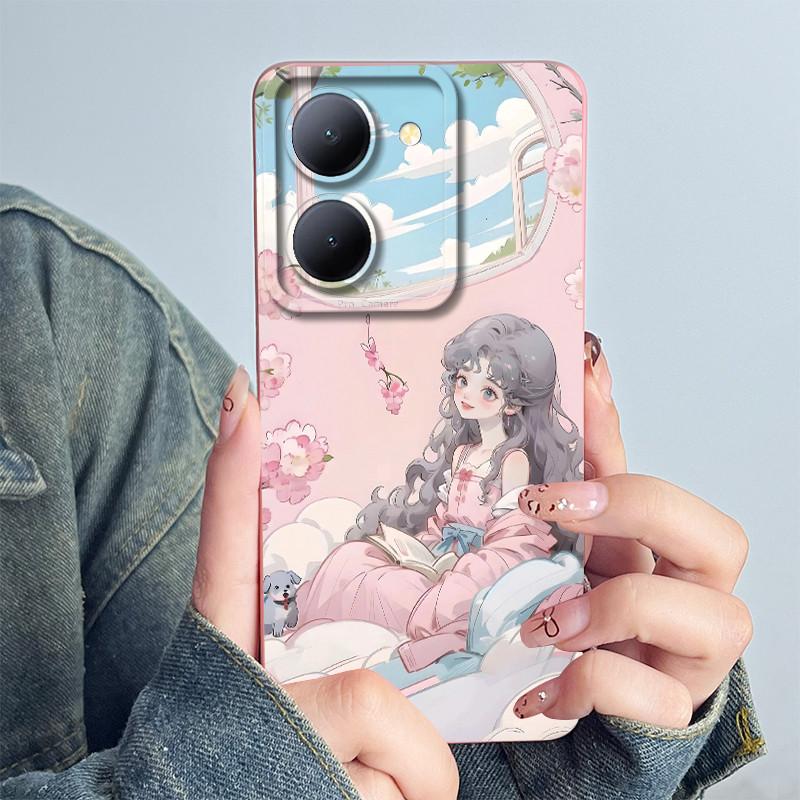 For Vivo Y36 5G Phone Case V2248 Funda Soft Silicone Cute Panda Flower Boys Girls Shell Cartoon Back Cover Protective Casing