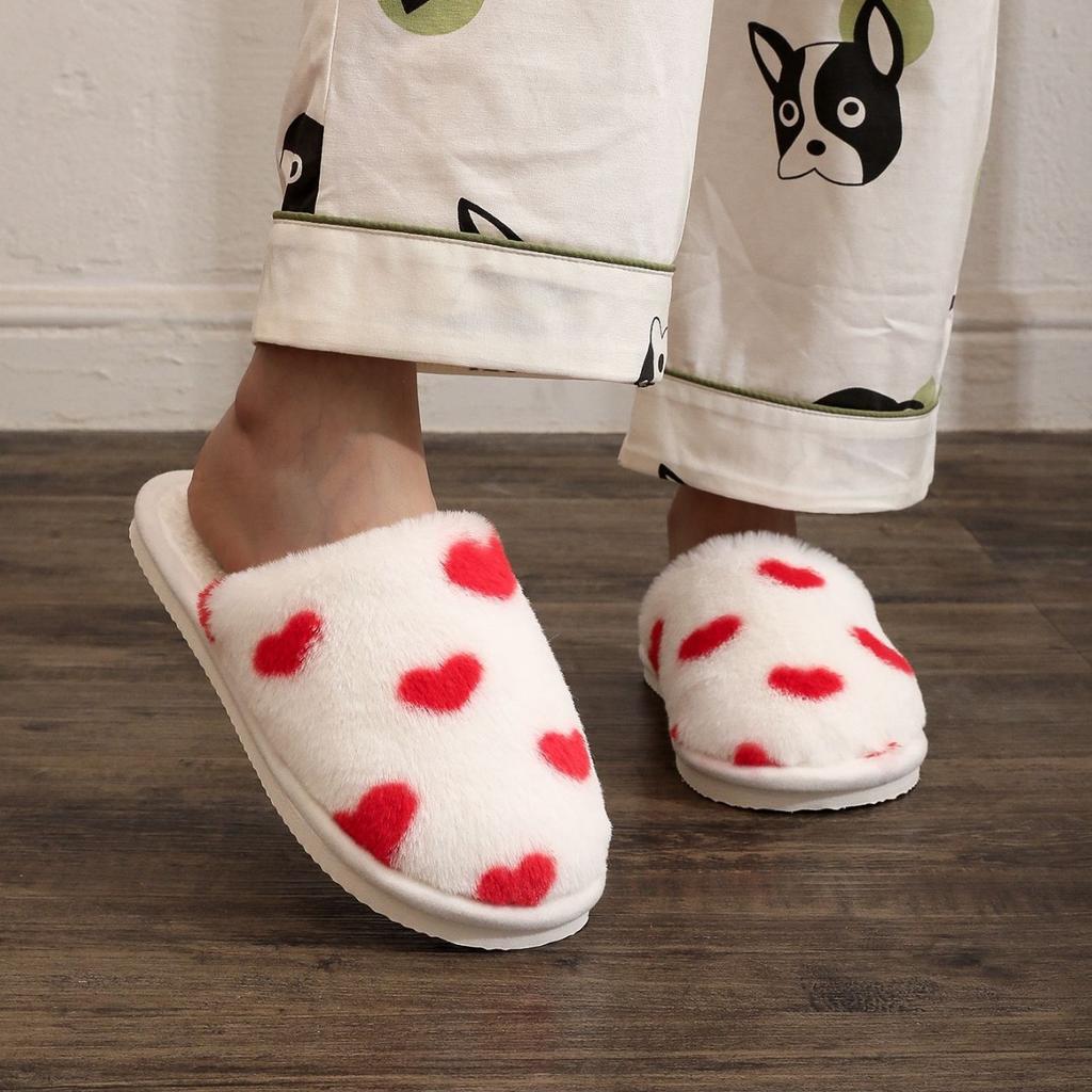 Direct Supply of Love Cotton Slippers Soft, Comfortable, Refreshing and Cute Warm Slippers Baotou Cotton Slippers