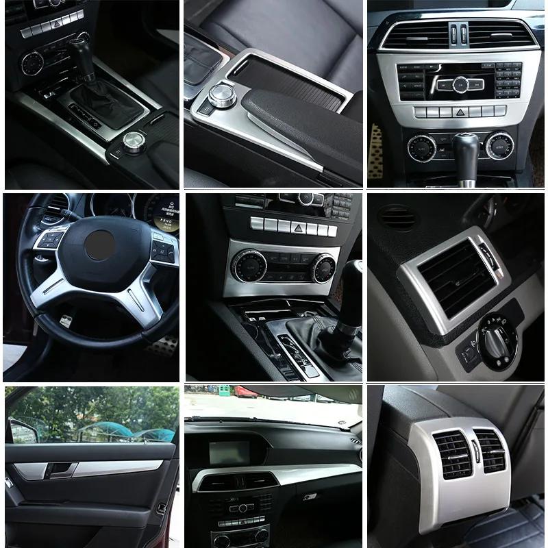 ABS Silver For Mercedes Benz C Class W204 C180 C200 2007-2013 Car Interior Decoration Trim Stickers Car Accessories