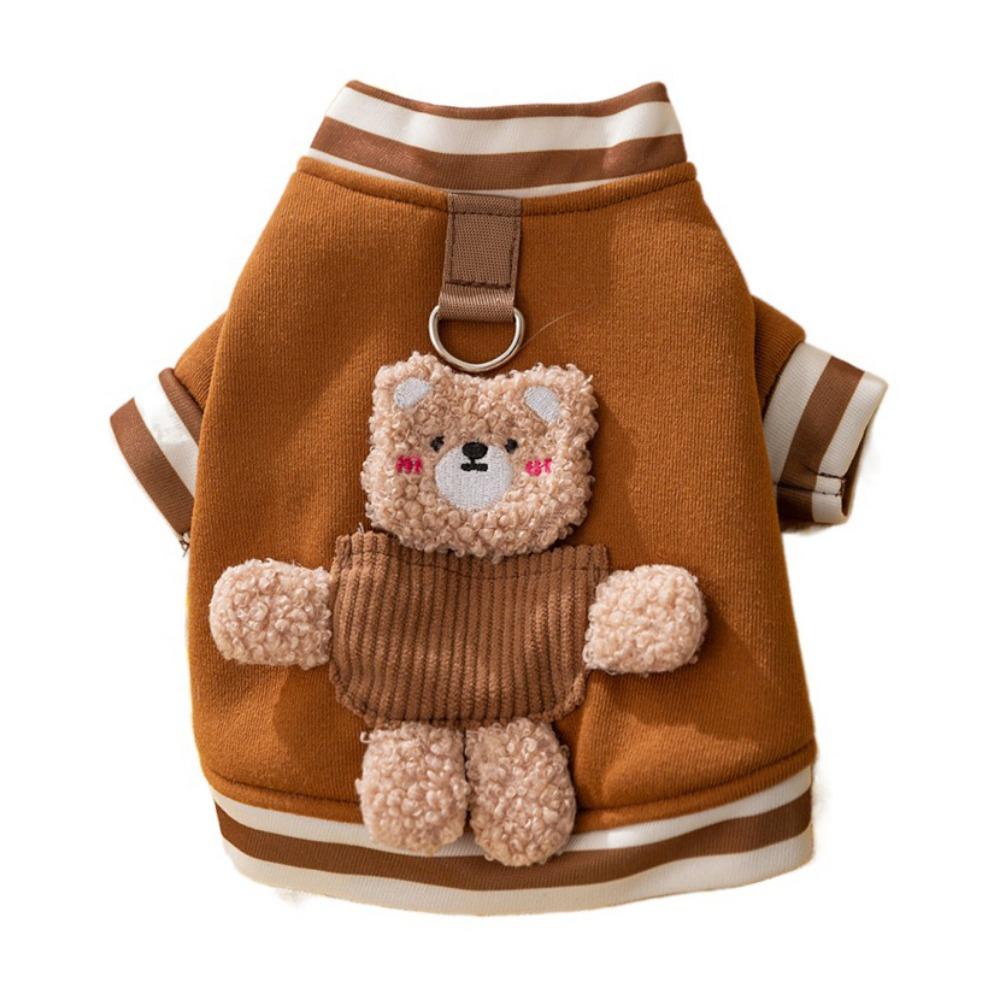

Soft Dog Jacket Coat Bear Pocket Dog Two Feet Clothes Cute Dog Corduroy Hoodie Winter S коричневый