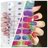 Regenbogen-Glitzer-Nagelfolien aus halbgehärtetem Gel, Nagelstreifen aus halbgehärtetem Gel – funktioniert mit jedem Nagel