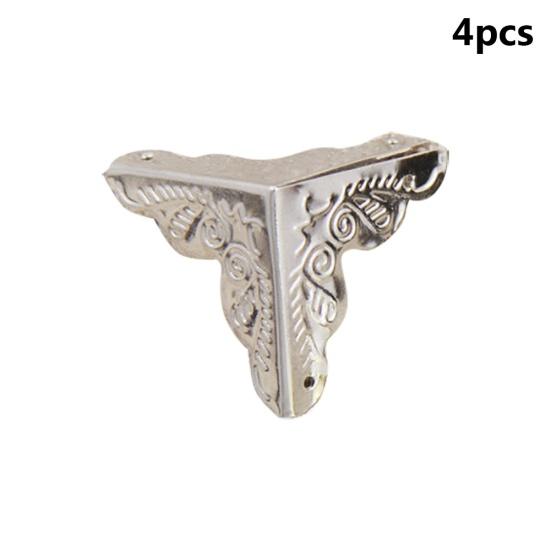 4Pcs 25mm Antique Triangular Corner Bracket Hardware Luggage Case Protector