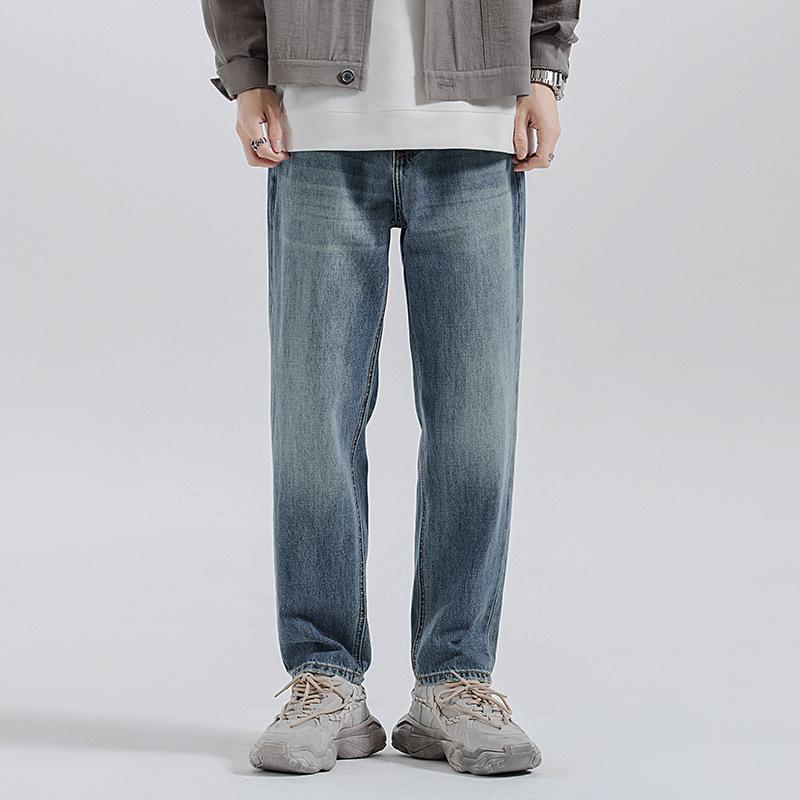 

Весенне-летние простые конические джинсы, универсальные простые джинсы, мужские свободные брюки 40