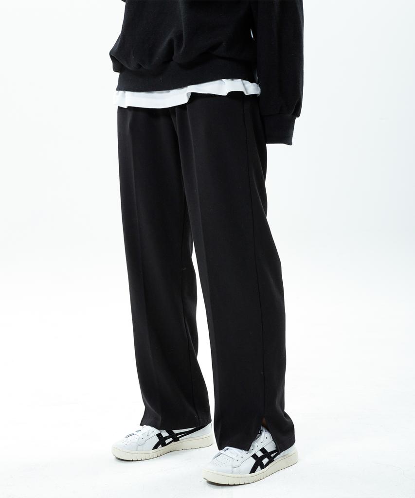 PEPPERSEASONING Unisex Wide Elastic Slacks P-7 Black