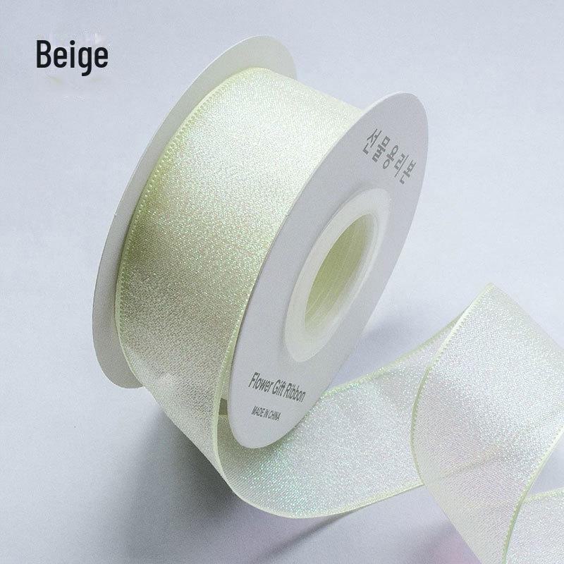 2.5cm Fantasy Fishtail Reflective Yarn Hair Bow Ribbon for Gift Bags