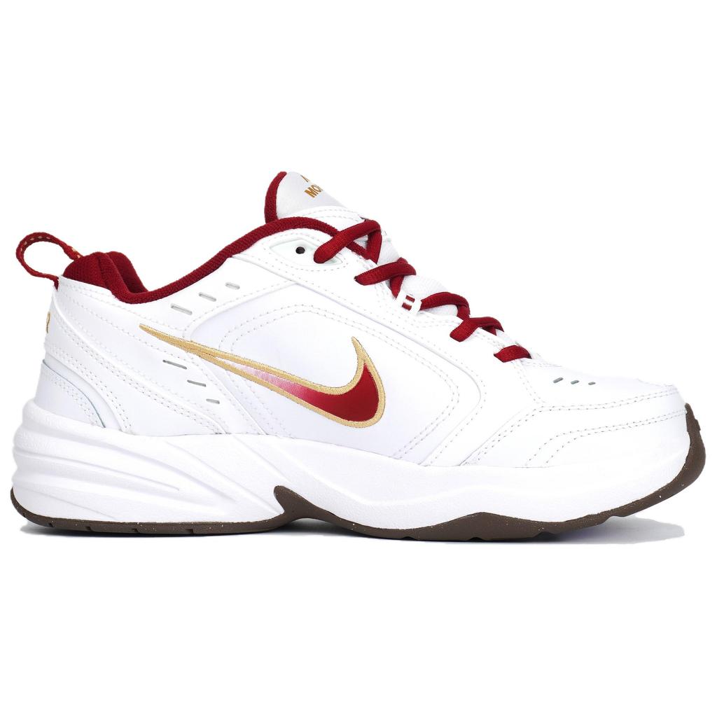 Nike Air Monarch 4 Slip Resistant Abrasion Resistant Low top Casual Shoes Unisex White Red IB4607-171(Team628-)