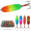 Metal Spoon Fish Lures Fishing Spinner Baits Casting Baits Metal Construction Curved Fishing Lures Sequins Baits Set