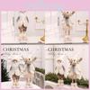 Christmas Decoration Figurine With Standing Santa Claus And Elk For Festive Home Decor