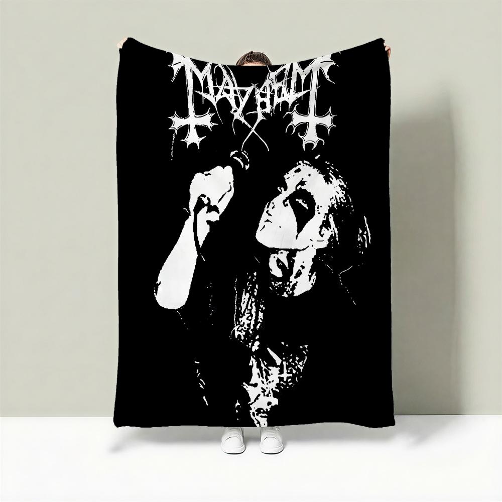 Band M-Mayhem Throw Lightweight 240g Flannel Blanket Soft Skin-friendly for Summer Cooling