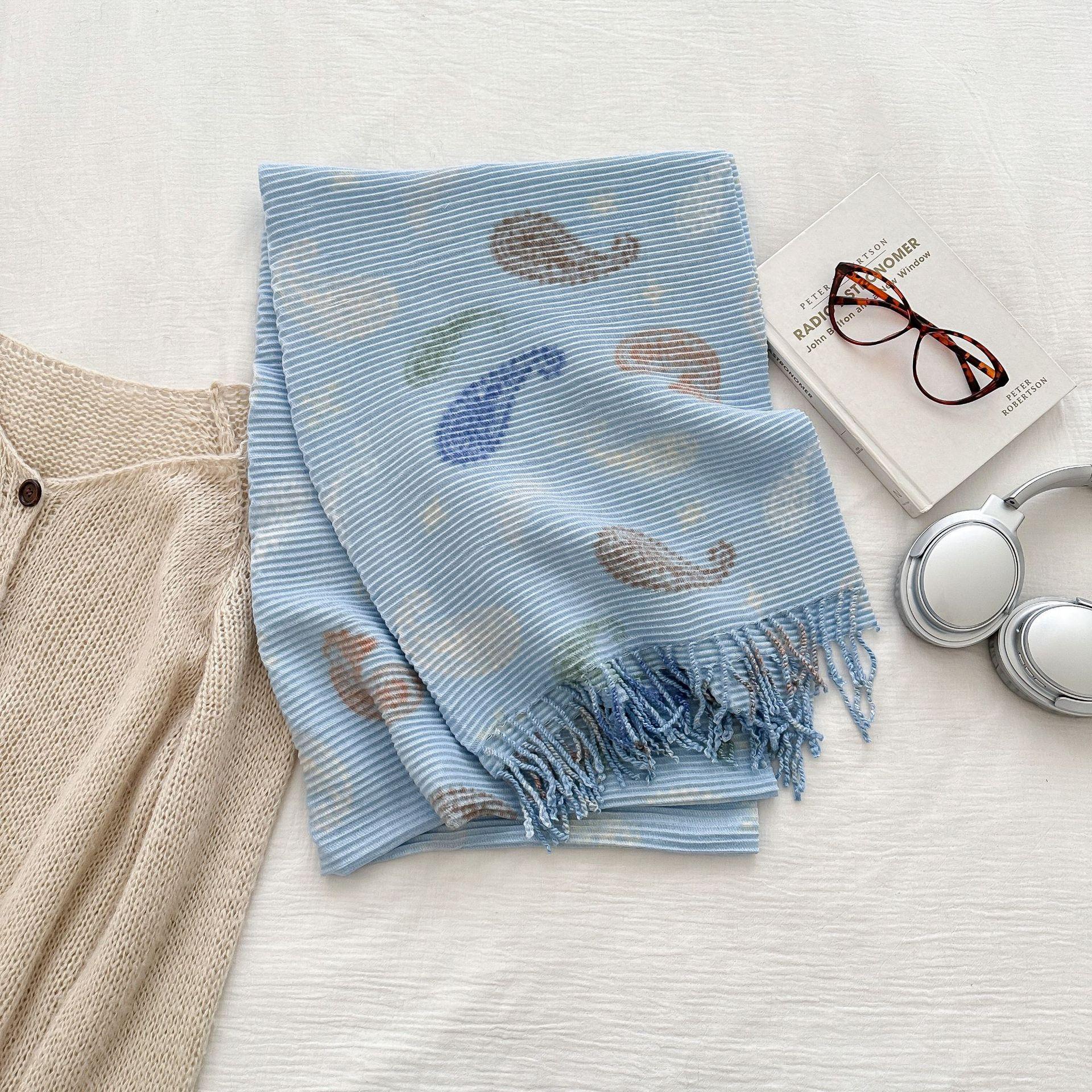 New Scarf, European and American Scarf Fashionable Cashew Nut Thickened Shawl  High End Imitation Cashmere Knitted Scarf 67*180cm