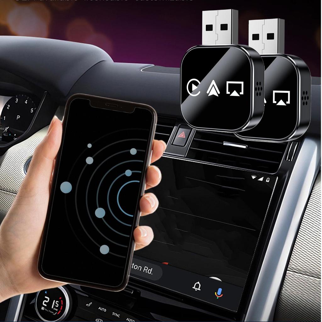 Car Display Video Adapter Plug and Play Converter Wireless Mirror Phone to Car Screen for Daily Commuting Long Distance Travel