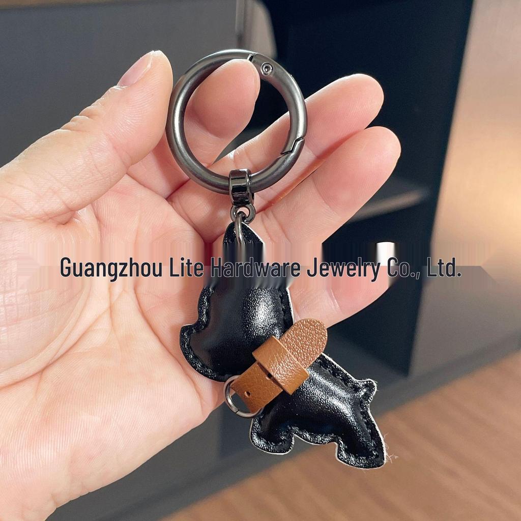 Handmade French Bulldog Pendant: Cute, High-Grade Keychain Accessory for Couples