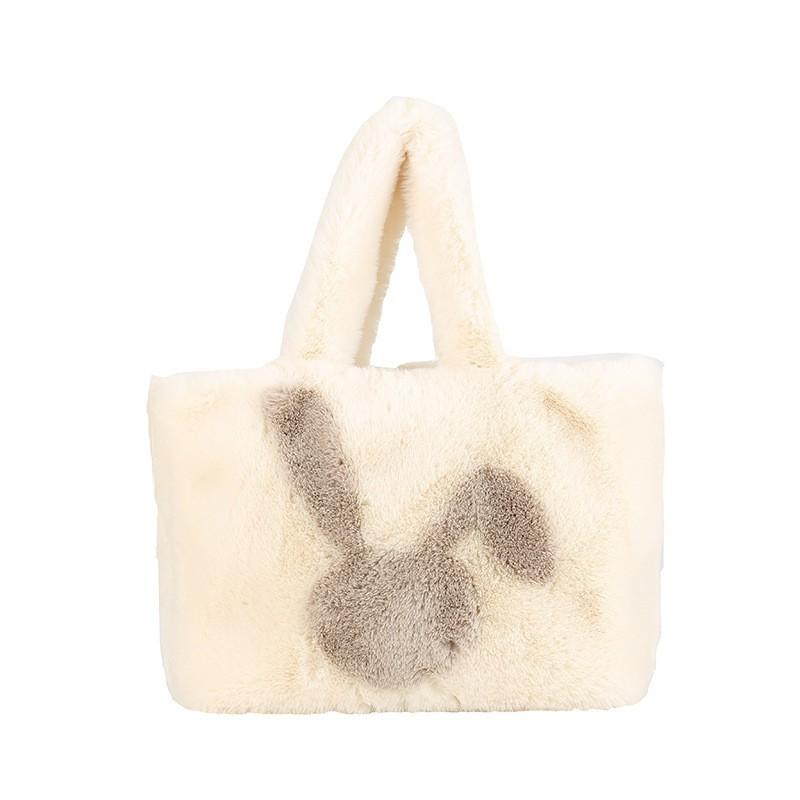 Plush Bag Travel Rabbit Shoulder Pattern Fur 2024 Commuter Tote Large-capacity