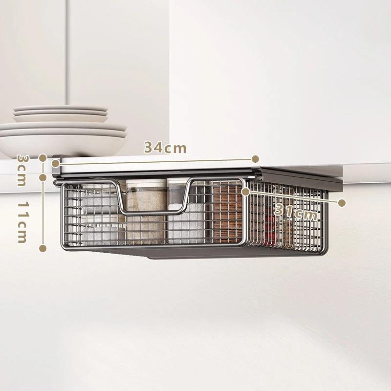 Wire Mesh Storage Basket Organizer Home Decoration Hanging Pullout Drawer for Dining Room Counter Bedroom Under Desk Pantry New