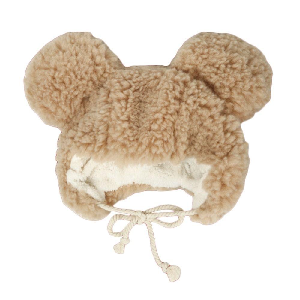 

Милая шапка с медвежьими ушками, ветрозащитная, пушистая велосипедная шапка, уличная зимняя шапка для женщин хаки